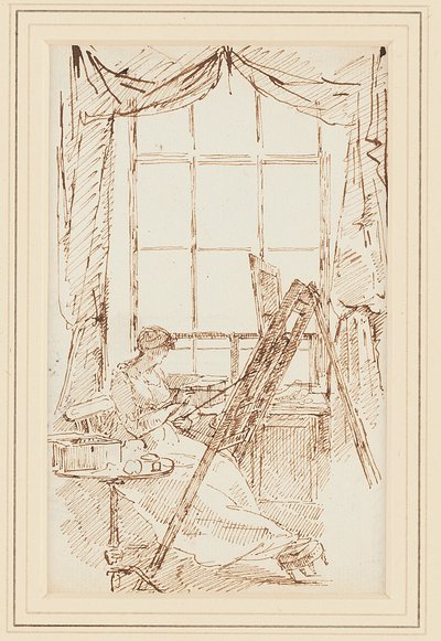 Jessy à son chevalet - John Harden