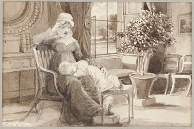 Mme H avec bébé John William, 1814 - John Harden