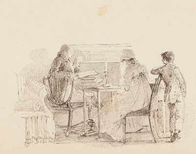 Trois près de la cheminée, 1805 - John Harden