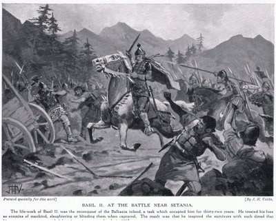 Basile II, à la bataille près de Setania 1017AD - John Harris Valda