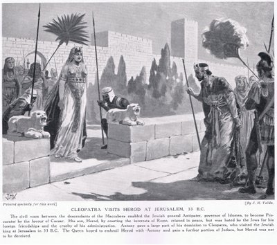 Cléopâtre rend visite à Hérode à Jérusalem en 33 av. J.-C. - John Harris Valda