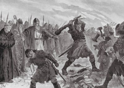 Le roi Olav le Saint brisant l