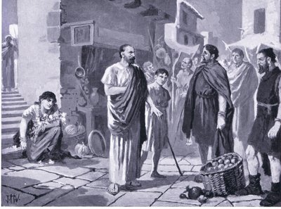 Colonisateurs romains commerçant avec les Daces natifs, illustration de Hutchinson