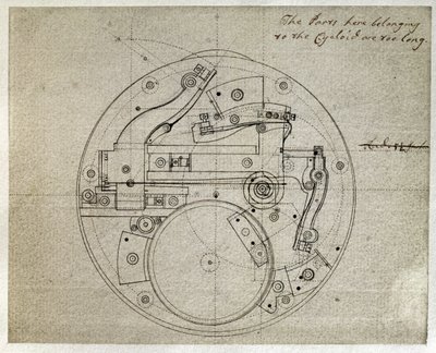 Dessin de la disposition du mouvement du chronomètre H4 par John Harrison, vers 1759 - John Harrison