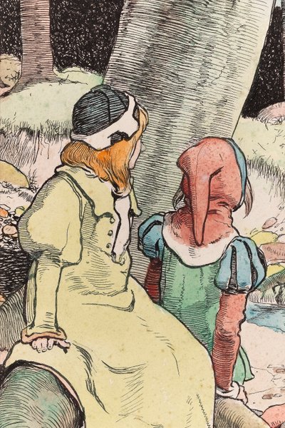 Les enfants dans les bois, vers 1900 (détail) - John Hassall