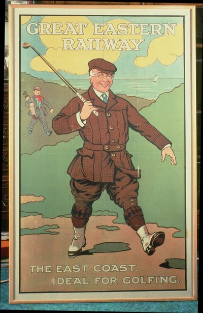 La côte Est : Idéal pour le golf. Affiche pour le Great Eastern Railway - John Hassall