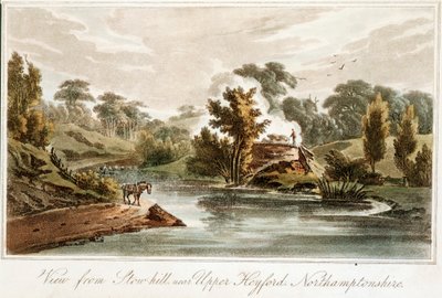 Grand Junction Canal depuis Stow Hill près de Upper Heyford, Northamptonshire, 1819 - John Hassell