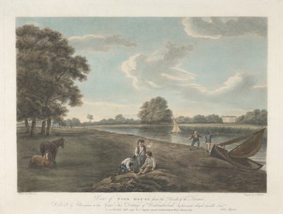 Vue de Sion House depuis les rives de la Tamise - John Hassell