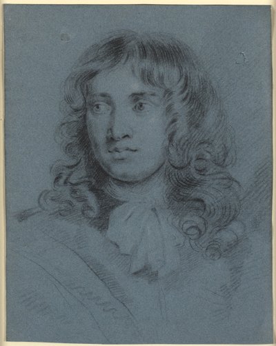 Le peintre en miniature Thomas Flatman, jeune homme avec de longues boucles et une écharpe nouée autour du cou - John Hayls