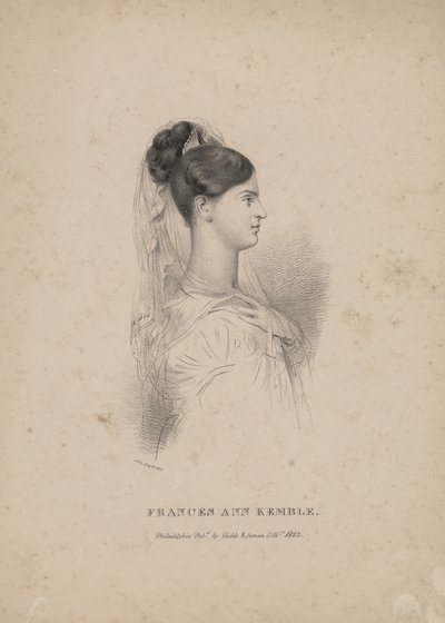 Frances Ann Kemble, lithographie par Childs et Inman - John Hayter