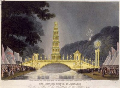 Le Pont Chinois illuminé la nuit de la célébration de la paix - John Heaviside (after) Clark