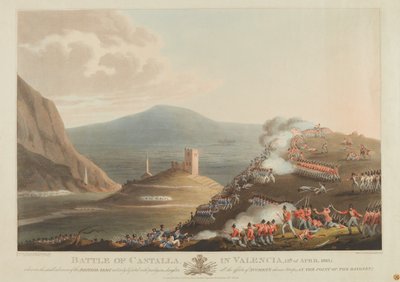Bataille de Castalla à Valence, 13 avril 1813, gravée par Dubourg, 1814 - John Heaviside Clark