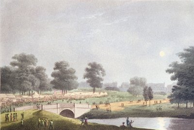 Vue de la foire à Hyde Park, gravée par Matthew Dubourg, 1er août 1814 (gravure en couleur) - John Heaviside Clark