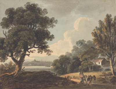 Paysage avec vue lointaine de Londres - John Henry Campbell