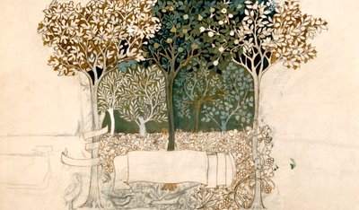 Arbres dans un verger, design de tapisserie pour Morris and Co. - John Henry Dearle