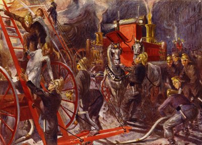 Brigade de pompiers au travail - John Henry Frederick (after) Bacon