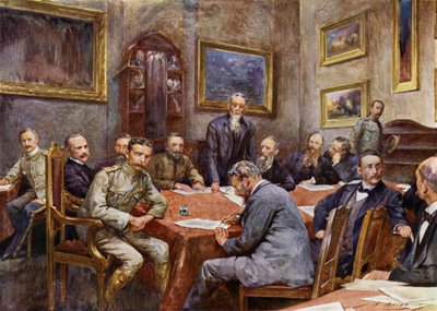 Signature du traité de paix à Pretoria - John Henry Frederick (after) Bacon