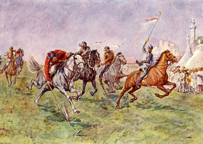 Tent-pegging en Inde - John Henry Frederick (after) Bacon