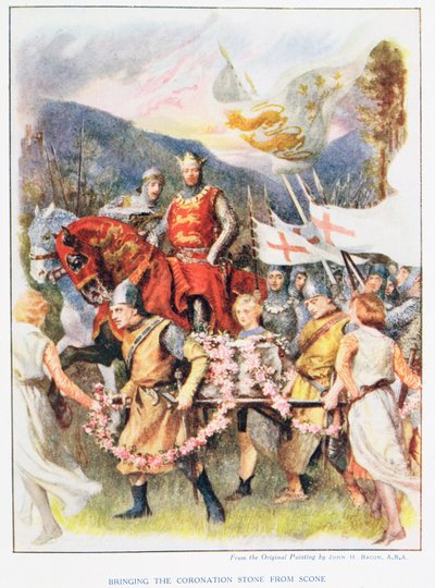 Apportant la pierre de couronnement de Scone, illustration de 