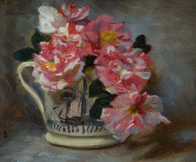 Roses rayées dans une tasse de navire - John Henry Lorimer