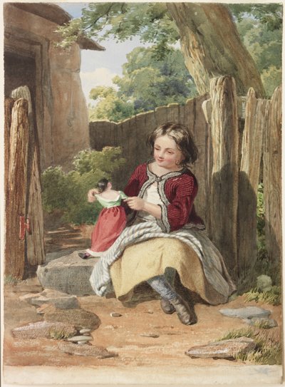 Fille avec une poupée - John Henry Mole