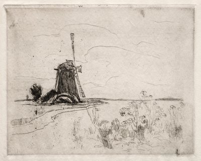 Moulin et mauvaises herbes, Hollande - John Henry Twachtman