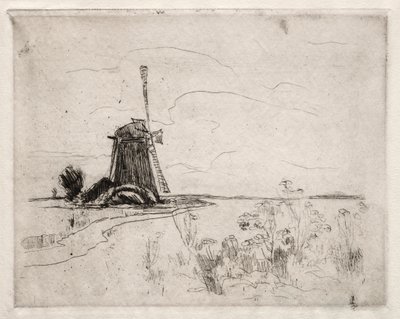 Moulin et mauvaises herbes, Hollande - John Henry Twachtman
