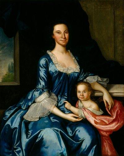 Portrait de Mme Matthew Tilghman et de sa fille, Anna Maria, vers 1757 - John Hesselius