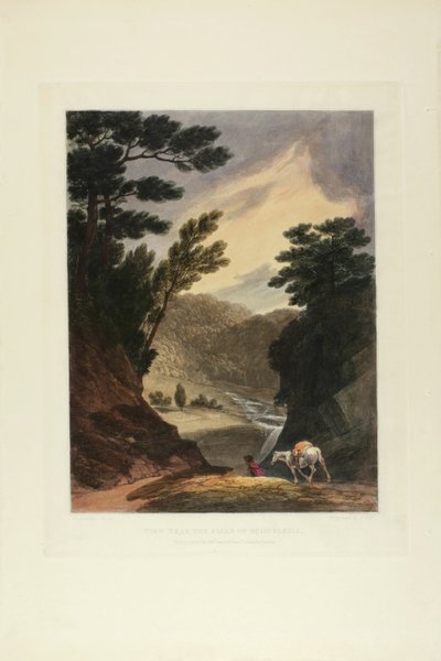 Vue près des chutes de Schuylkill, Pennsylvanie, planche cinq du premier numéro de Picturesque Views of American Scenery - John Hill