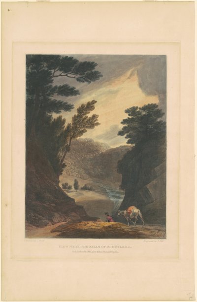 Vue près des chutes de Schuylkill - John Hill, after Joshua Shaw