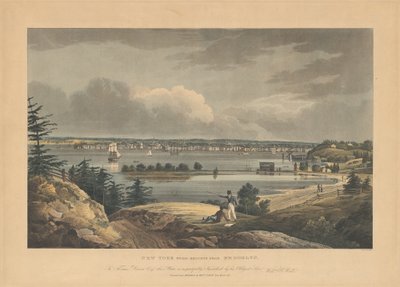 New York depuis les hauteurs près de Brooklyn - John Hill, after William Guy Wall