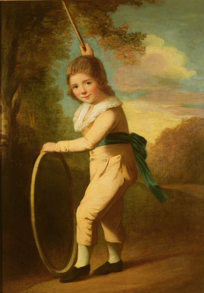 Portrait du maître William Morgan avec un cerceau et un bâton - John Hoppner