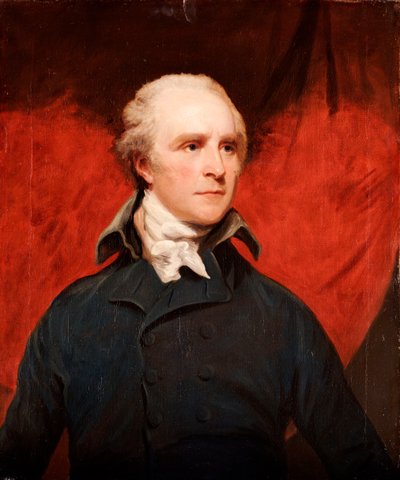 Portrait du Très Hon. Thomas Grenville, M.P., mi-longueur, en manteau gris et cravate blanche - John Hoppner