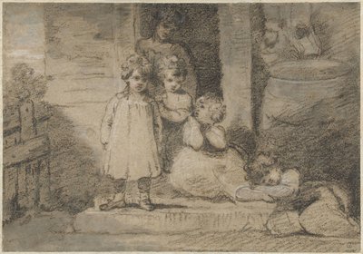 Quatre enfants et une fille plus âgée - John Hoppner