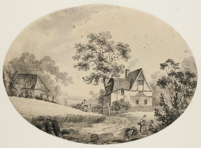 Cavalier visitant une ferme - John Inigo Richards