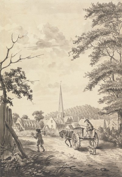 Église et village de Ledbury, Herefordshire - John James Barralet