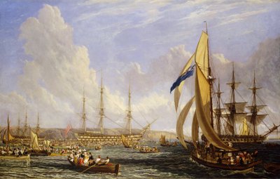 Scène maritime devant Plymouth (Angleterre), en août 1815 - John James Chalon