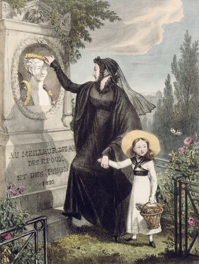 Le cimetière du Père Lachaise, imprimé par Charles Joseph Hullmandel, pub. 1822 - John James Chalon