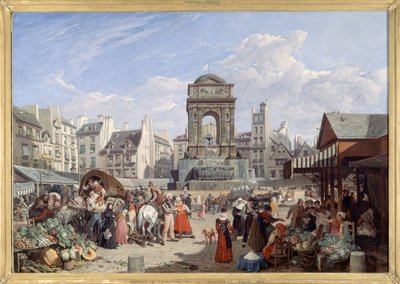 Le Marché et la Fontaine des Innocents - John James Chalon