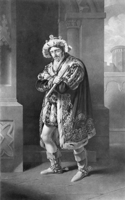 Edmund Kean dans Richard III, Acte IV, Scène IV, par William Shakespeare (1564-1616) gravé par C. Turner - John James Halls