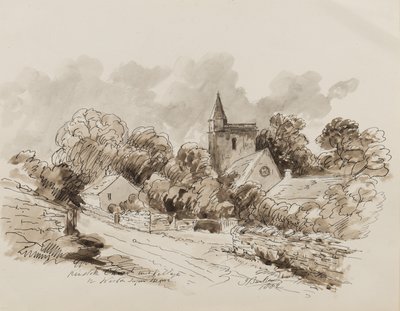 Église et village de Kewstoke, Weston Super Mare, Somerset, 1882 - John Joseph Barker