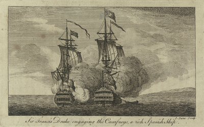 Sir Francis Drake engageant le 