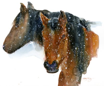 Chevaux en hiver - John Keeling
