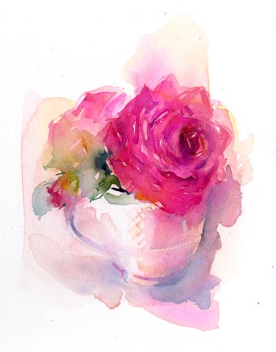 Rose dans une tasse de thé - John Keeling