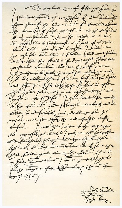 Lettre de John Knox à Sir Nicholas Throgmorton, 6 août 1561 - John Knox