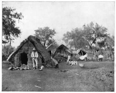 Cottages en paille, Salamanque, Mexique, fin du 19e siècle - John L. Stoddard