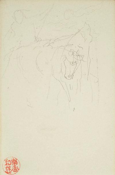 Achille et Xanthus, des folios La Farge #849 et #860, un des 42 dessins - John La Farge