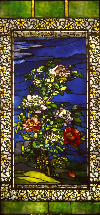 Pivoines dans le vent avec bordures Kakemono - John La Farge