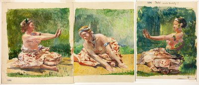Danse de Shiva : Triptyque de figures assises - John La Farge