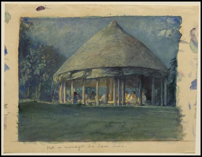 Hutte au clair de lune, Iva, Savaii, octobre 1890, 1890 - John La Farge or Lafarge
